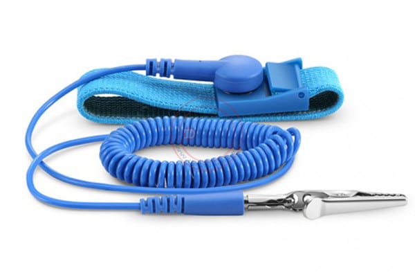 Anti-static wrist strap in use
