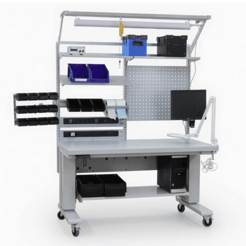 Electrical adjustable ESD workbench with anti-static components